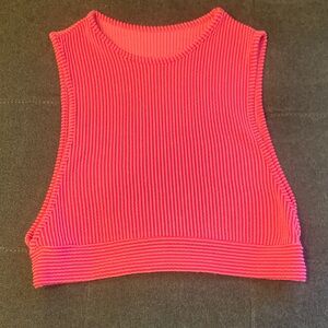 Ribbed Pink Sleeveless Top